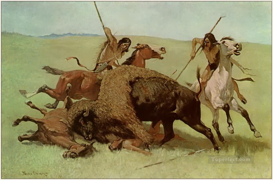 indians The Buffalo Hunt 1890 Oil Paintings